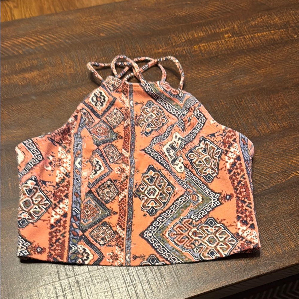 Hollister Multicolor Patterned Crop Top